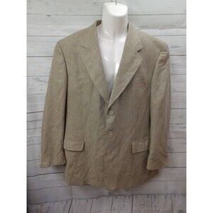 ZYLOS george machado silk blend blazer coat jacket Tweed 43R